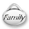 Sterling Silver Message Pendant, 925 Sterling Silver, Oval, word family, plated, with letter pattern 