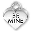 Sterling Silver Message Pendant, 925 Sterling Silver, Heart, plated, with letter pattern 
