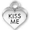 Bijoux Pendentif en argent , argent sterling 925, coeur, baiser de mot, Placage, avec le motif de lettre, plus de couleurs à choisir Vendu par PC