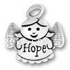 Sterling Silver Animal Pendants, 925 Sterling Silver, Angel, word hope, plated, with letter pattern 