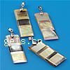 Brass Shell Pendants, with Mosaic Shell, Rectangle, platinum color plated, single-sided, 42-49x17- Approx 