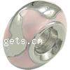 Enamel Zinc Alloy European Beads, Rondelle, plated, without troll & large hole Approx 5mm 