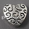 Zinc Alloy Heart Beads, plated cadmium free Approx 1mm, Approx 