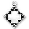 Sterling Silver Pendants, 925 Sterling Silver, Rhombus, plated 
