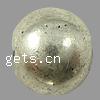 Zinc Alloy Large Hole Beads, Round, plated, smooth cadmium free, 5mm Approx 2.5mm 