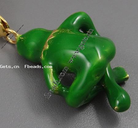 Zinc Alloy Enamel Pendants, Frog, plated, more colors for choice, 25x18x12mm, Hole:Approx 2mm, Sold By PC