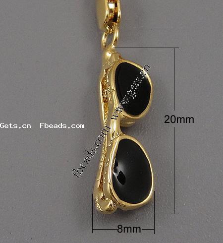Zinc Alloy Tool Pendants, Glasses, plated, enamel, more colors for choice, 20x8x6mm, Hole:Approx 2mm, Sold By PC