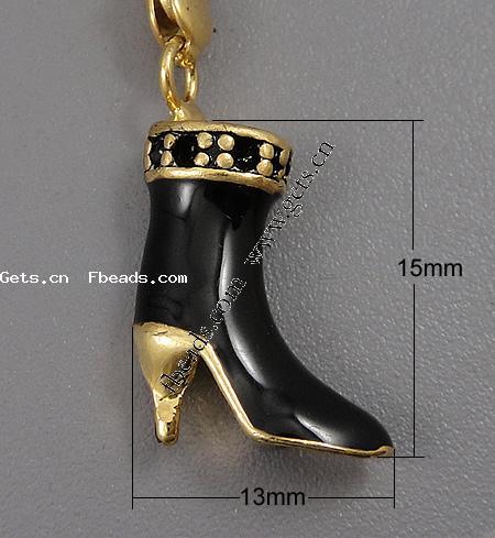 Zinc Alloy Shoes Pendants, plated, enamel, more colors for choice, 15x13x6mm, Hole:Approx 2mm, Sold By PC