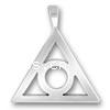 Sterling Silver Pendants, 925 Sterling Silver, Triangle, plated 