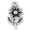 Sterling Silver Flower Pendants, 925 Sterling Silver, plated, layered 