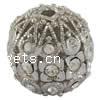 Ball Rhinestone Spacer, with Zinc Alloy, Round Approx 2mm 