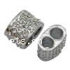 Rhinestone Zinc Alloy Beads, Oval, plated 16-17x11- Approx 5.5mm 