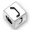 Sterling Silver Message Beads, 925 Sterling Silver, Cube, plated, with letter pattern Approx 4mm 