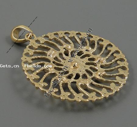 Zinc Alloy Rhinestone Pendants, Flat Round, plated, with rhinestone, more colors for choice, 45x5mm, Hole:Approx 8x5mm, Sold By PC