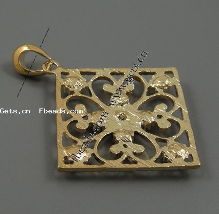 Zinc Alloy Rhinestone Pendants, Rhombus, plated, with rhinestone, more colors for choice, 48x4mm, Hole:Approx 8x5mm, Sold By PC
