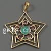 Metal Alloy Jewelry Pendants, with Resin, Star, with rhinestone Approx 