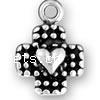 Sterling Silver Cross Pendants, 925 Sterling Silver, plated, with heart pattern 
