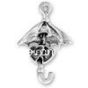 Sterling Silver Tool Pendants, 925 Sterling Silver, Umbrella, plated 