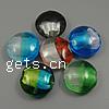 Silberfolie Lampwork Perlen, flache Runde, transluzent, keine, 28x12mm, Bohrung:ca. 2.5mm, verkauft von PC
