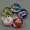 Silver Foil Lampwork Beads, Flat Round, with flower pattern Approx 2mm 
