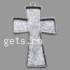 Zinc Alloy Pendant Cabochon Setting, Cross, plated Approx 5mm, Approx 
