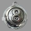 Zinc Alloy Flat Round Pendants, plated, with letter pattern 27mm Approx 3mm, Approx 