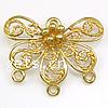 Brass Chandelier Component, Flower, plated, 1/3 loop Approx 2mm 