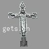 Colgantes de Aleación de Zinc en Forma Cruces, Cruz del crucifijo, chapado, más colores para la opción, 60x41.5x3.5mm, agujero:aproximado 2mm, aproximado 70PCs/Bolsa, Vendido por Bolsa