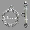 Zinc Alloy Toggle Clasp, Round, plated, textured & single-strand Approx 2mm, Approx 