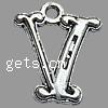 Zinc Alloy Alphabet Pendants, Letter V, plated Approx 2.5mm, Approx 