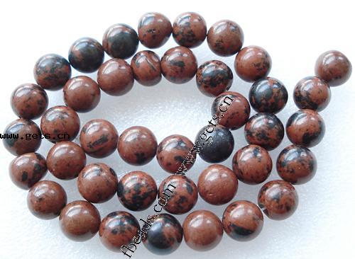 Бусины из камня махагон-обсидиан, коричневато-красный обсоди, Круглая, больше размеров для выбора, длина:15.5 дюймовый, продается Strand