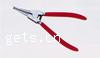 Ferronickel Flat Nose Plier, with Plastic red 