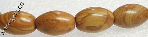 Holzmaserung Stein Perlen, Grain Stein, oval, Weitere Größen für Wahl, Länge:16 ZollInch, verkauft von Strang