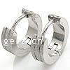 Stainless Steel Huggie Hoop Earring, Donut, for man & frosted, Grade AA 