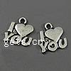 Zinc Alloy Message Pendants, Heart, word love, plated cadmium free Approx 2mm, Approx 
