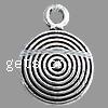 Zinc Alloy Flat Round Pendants, plated Approx 1mm 