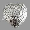 Zinc Alloy Heart Beads, plated, hammered nickel, lead & cadmium free Approx 1.5mm 