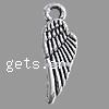 Wing Shaped Zinc Alloy Pendants, plated Approx 1.5mm 