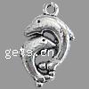 Zinc Alloy Animal Pendants, Dolphin, plated Approx 2mm 