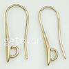 Brass Hook Earwire, plated, with loop 21xx Approx 2mm 