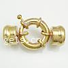 Brass Spring Ring Clasp, Donut, plated, with end cap 12mm Approx 12mm 
