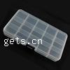 Boîte en plastique, Polypropylène (pp), rectangle, détachable & 15 cellules, transparent Vendu par PC