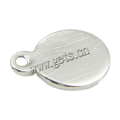 Etiqueta de plata de rey, plata de ley 925, Redondo aplanado, chapado, más colores para la opción, 5x5x0.5mm, agujero:aproximado 0.5mm, Vendido por UD