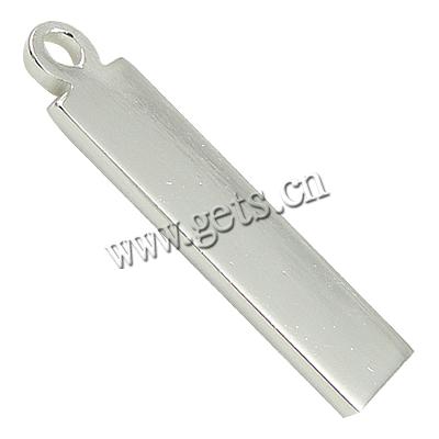 Sterling Silver Tag, 925 Sterling Silver, Rectangle, plated, more colors for choice, 20.5x5x1mm, Hole:Approx 2mm, Sold By PC