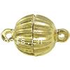 Brass Magnetic Clasp, Round, plated, magnetism about 3000 gauss & single-strand 12mm Approx 1.5mm 