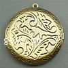 Brass Locket Pendants, Flat Round, plated Approx 2mm, Inner Approx 25mm 