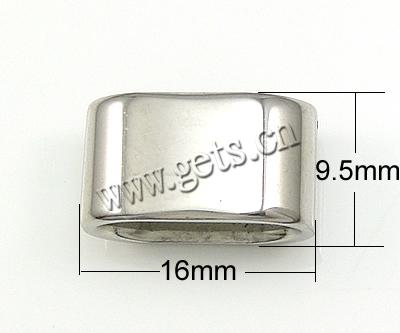 Stainless Steel Jewelry Findings, Oval, Customized, original color, 16x9.5x8mm, Hole:Approx 12x4.5mm, Sold By PC