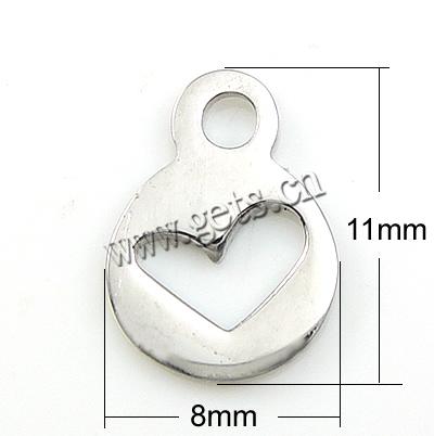 Stainless Steel Tag Charm, Flat Round, Customized, original color, 11x8x1mm, Hole:Approx 1.5mm, Sold By PC