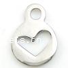 Stainless Steel Tag Charm, Flat Round, Customized, original color Approx 1.5mm 