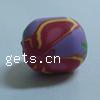 Polymer Clay Jewelry Beads, Oval, with flower pattern Approx 2mm 